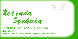 melinda szekula business card